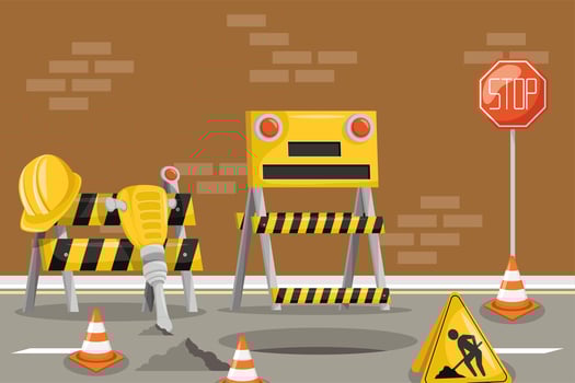 street under construction scene vector