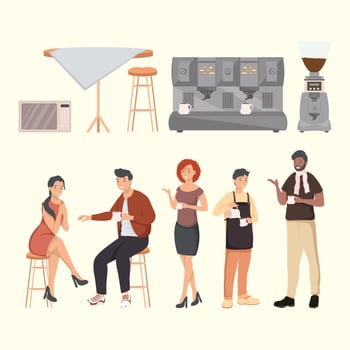 ten coffee shop icons vector