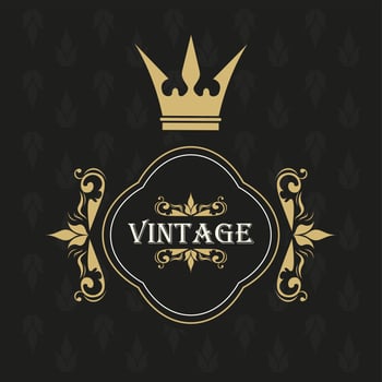 label with king crown vector