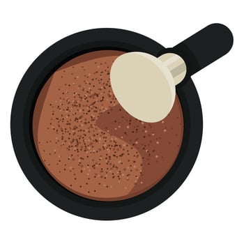 coffee cup teapot airview vector