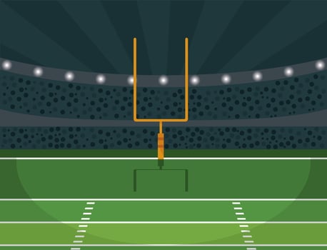 american football stadium with arch vector