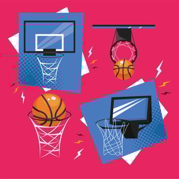 four basketball sport icons vector