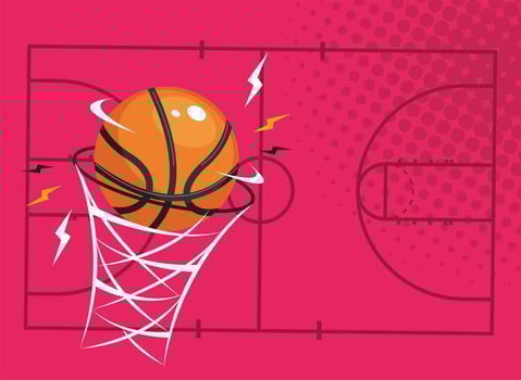 basketball point pink color vector