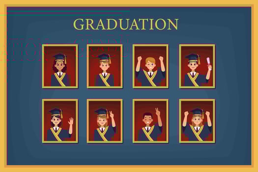 graduates in honor roll vector