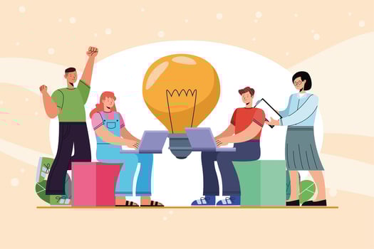 young creative innovation people vector