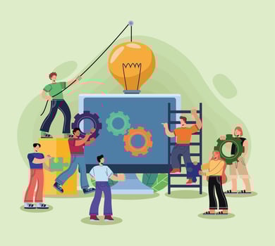 seven innovative persons vector