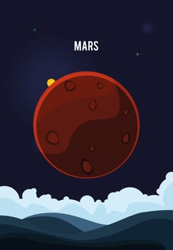 universe mars planet vector