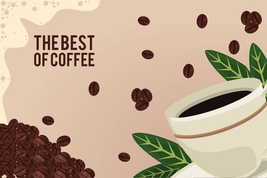 the best coffee with grains vector