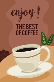 the best coffee with leafs vector