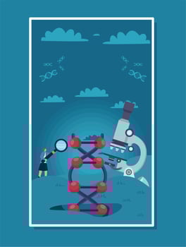 genetic laboratory female scientist vector