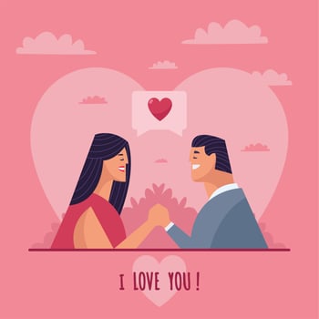 i love lettering with lovers vector