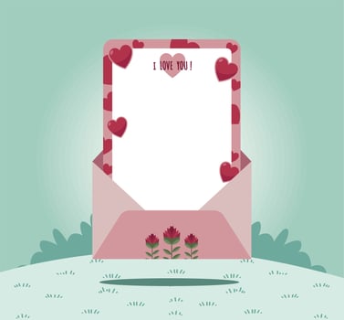 love letter with hearts vector