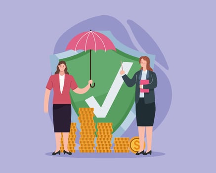 insurance shield with money vector