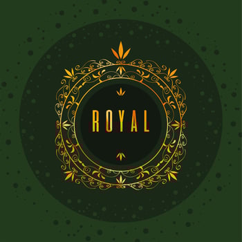 golden monogram green background vector