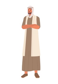 muslim man with clothes traditional vector