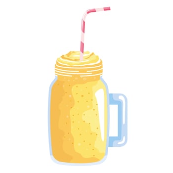 fresh yellow smoothie vector