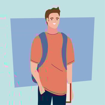 student boy with book vector