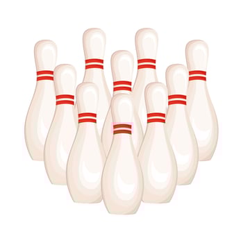 bowling sport pins vector