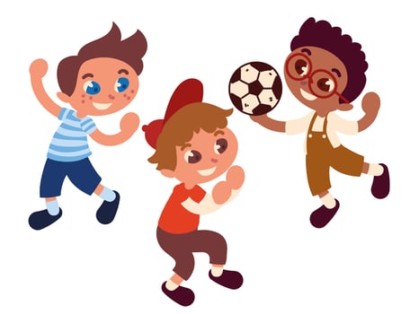 set playing boys vector