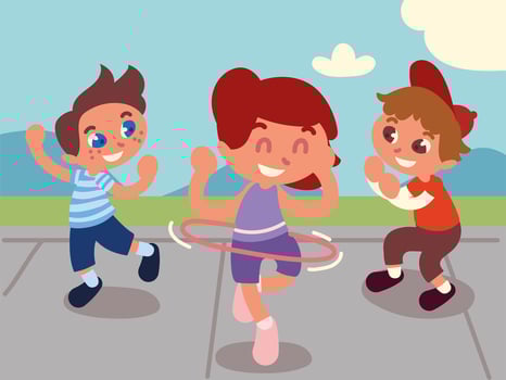 funny boys playing vector