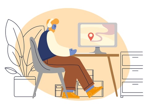 man making online shopping vector