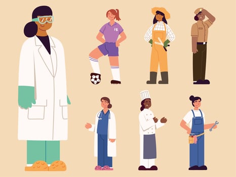 women different profession vector