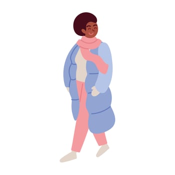 woman with winter clothes vector