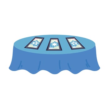table with tarot cards vector