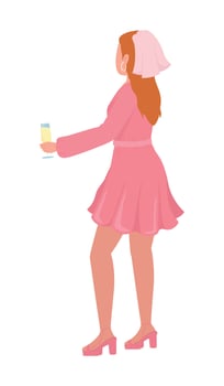 Bridesmaid semi flat color vector character