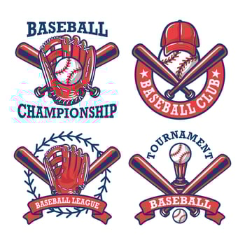 Colorful  Baseball logo and insignias collection vector
