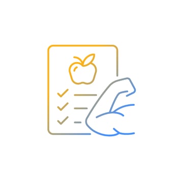 Health gradient linear vector icon. Physical health course in school. Popularization of healthy lifestyle. Thin line color symbol. Modern style pictogram. Vector isolated outline drawing