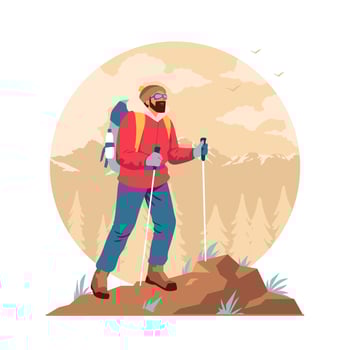 Mountain Hiking Sport Concept vector