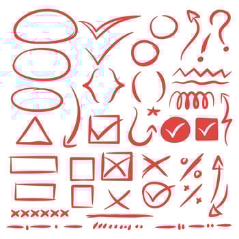Collection Of Hand Drawn Doodle Style sketch signs vector