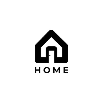tech logo house abstract flat modern vector