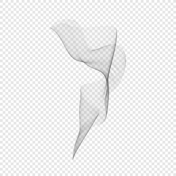 Smoke. Black isolated cigarette vapor. Steam transparent effect. Vector eps illustration on white background