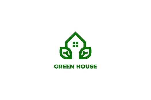 Green house logo design vector