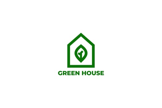 Green house logo design vector