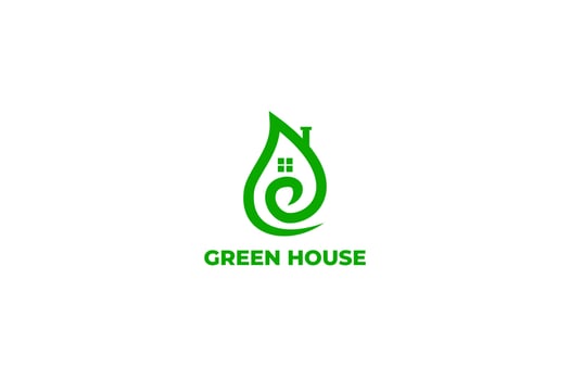 Green house logo design vector