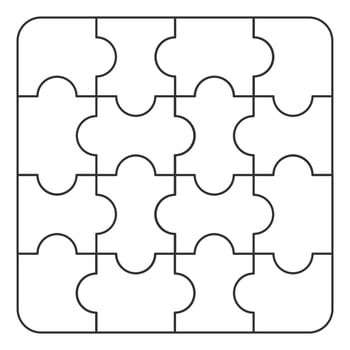 Jigsaw puzzle template of pieces icon logo vector