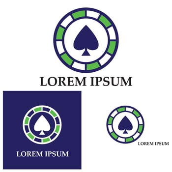 Casino chip icon  poker chip vector icon logo Casino chips for poker or roulette.Vector illustration isolated on white background