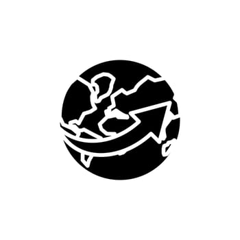 World, Earth, Global Solid Icon Vector Illustration Logo Template. Suitable For Many Purposes.