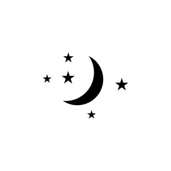 Moon, Night, Moonlight, Midnight Solid Icon Vector Illustration Logo Template. Suitable For Many Purposes.