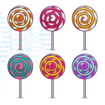 Set Of Colorful Lollipops vector