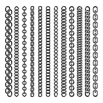 Metal Chain Illustration set vector