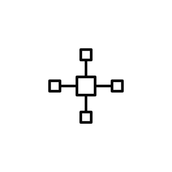 Graph icon with outline style vector