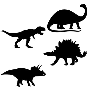 Dinosaur silhouette icon vector