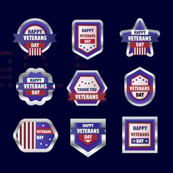 Veterans Day Badge Set vector