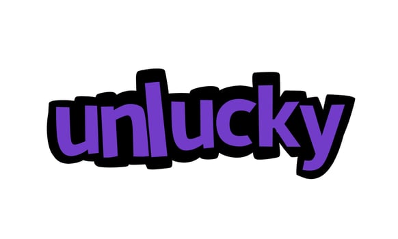 UNLUCKY writing vector design on white background