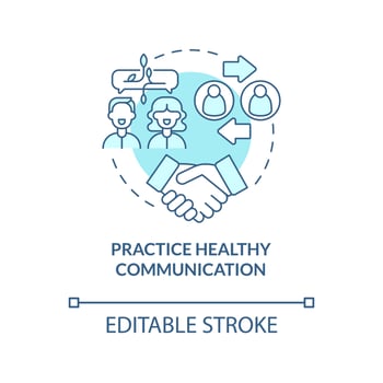 Try healthy communication concept icon. Find gentle and sensitive partner. Respectful relationships abstract idea thin line illustration. Vector isolated outline color drawing. Editable stroke