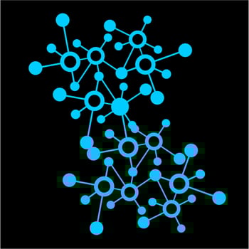 molecular or digital network connection illustration and wallpaper background vector